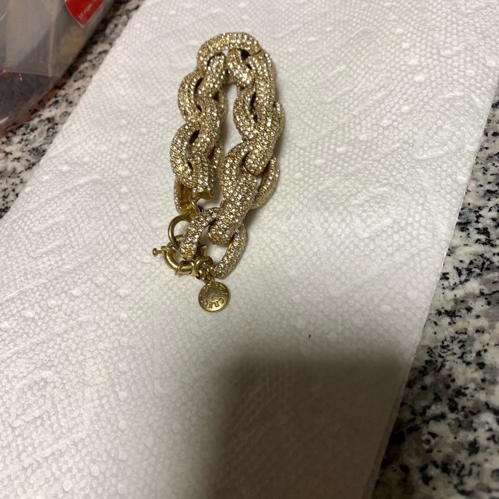 j crew bracelet gold tone with stone